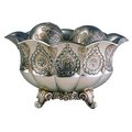 Ore Furniture Ore Furniture K-4199B 7 in. Traditional Royal Silver And Gold Metalic Decorative Bowl With Spheres K-4199B